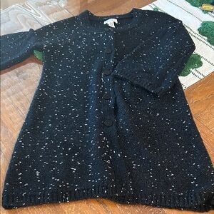 Black and White Speckled Long Cardigan